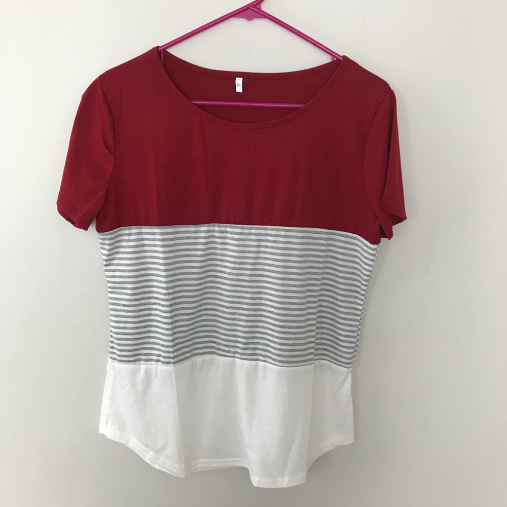 Never Been Worn Red and White Tee